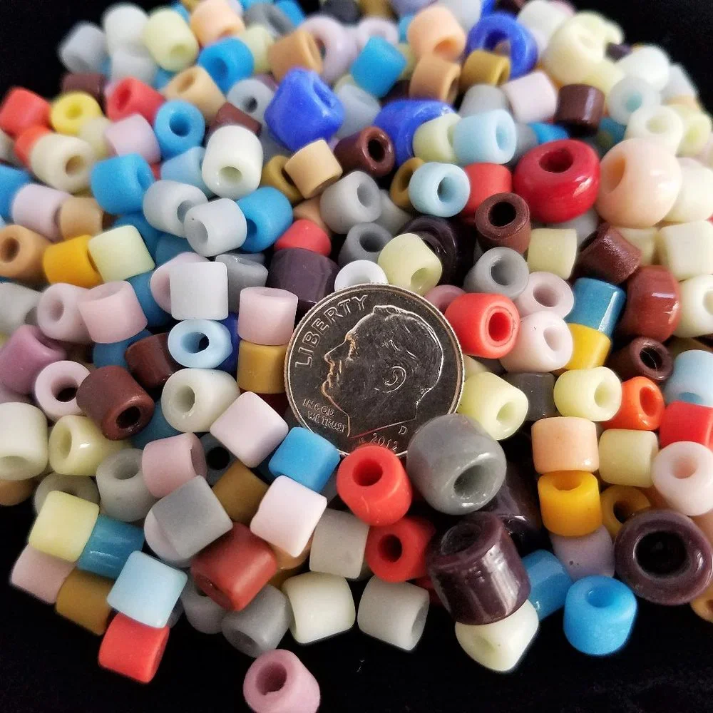 300+ Czech Glass BEADS vintage ASSORTED COLORS Mixed Pony 6 mm & Crow 9 mm
